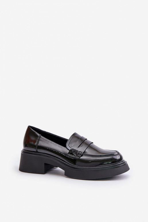 Black patent loafers D&A