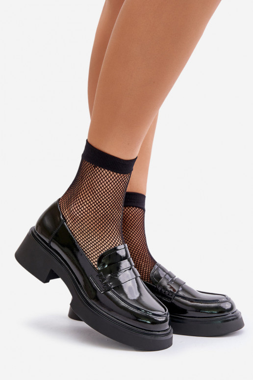 Black patent loafers D&A