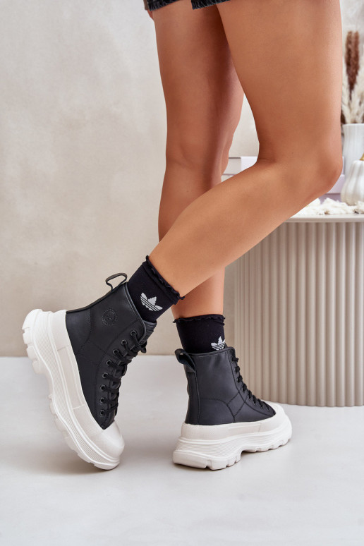 Leather Insulated Sneakers On Massive...