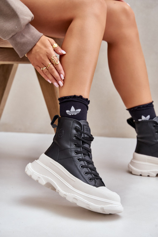 Leather Insulated Sneakers On Massive...