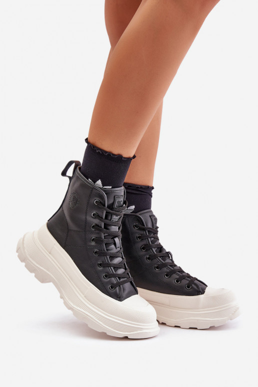 Leather Insulated Sneakers On Massive...