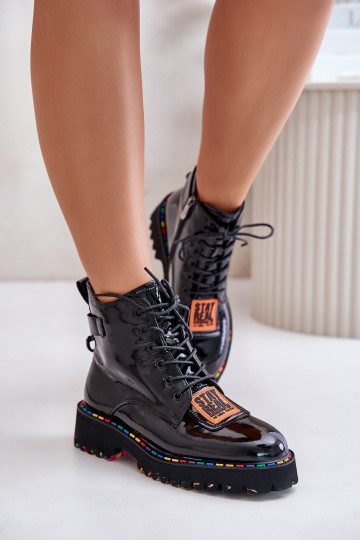 Lacquered Ankle Boots...