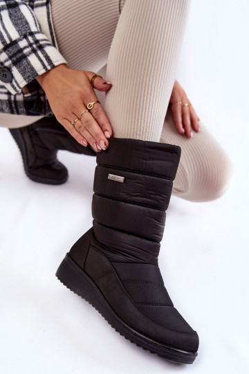 Warm Wedge Snow Boots Black...