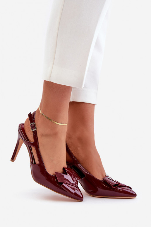 Patent Heels With Open Heel Burgundy...