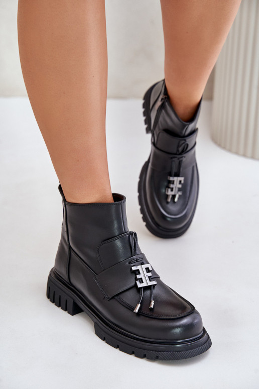 Leather wide-heeled stilettos with...