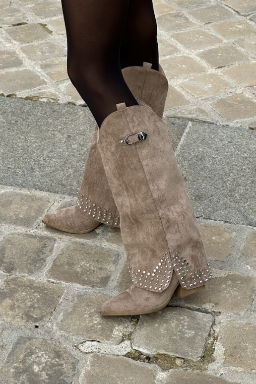 Knee-high Boots With Rolled Shaft On...