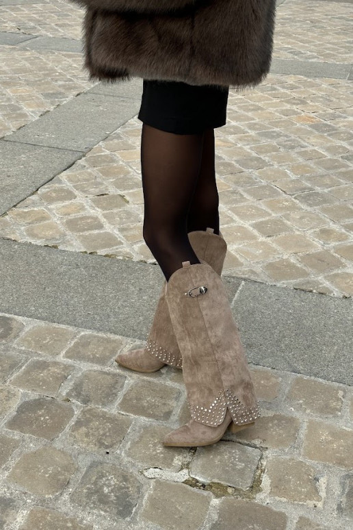 Knee-high Boots With Rolled Shaft On...