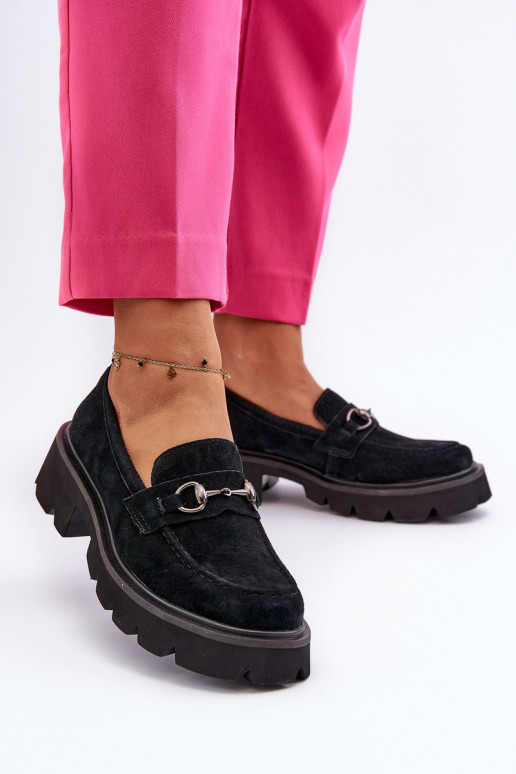 Massive Women's Suede Moccasins Black...