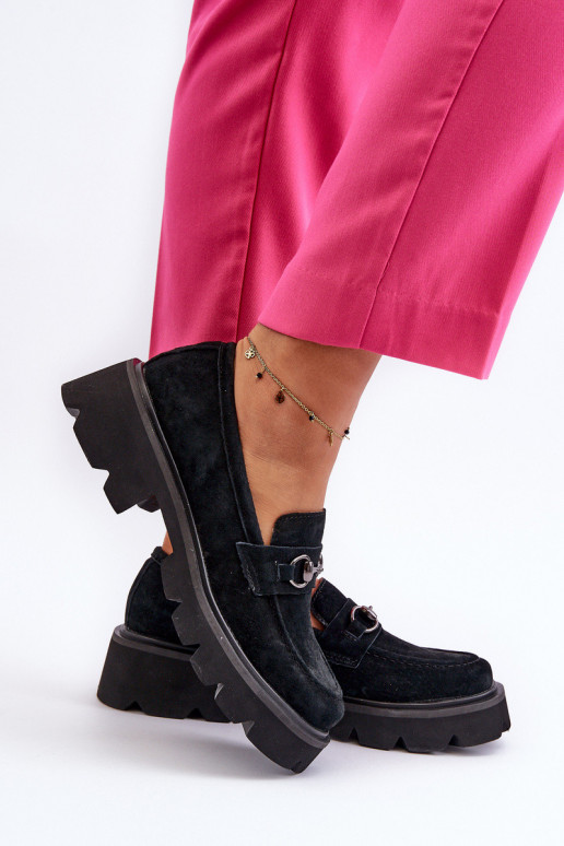 Massive Women's Suede Moccasins Black...