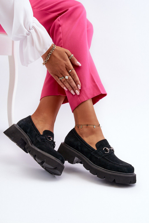 Massive Women's Suede Moccasins Black...