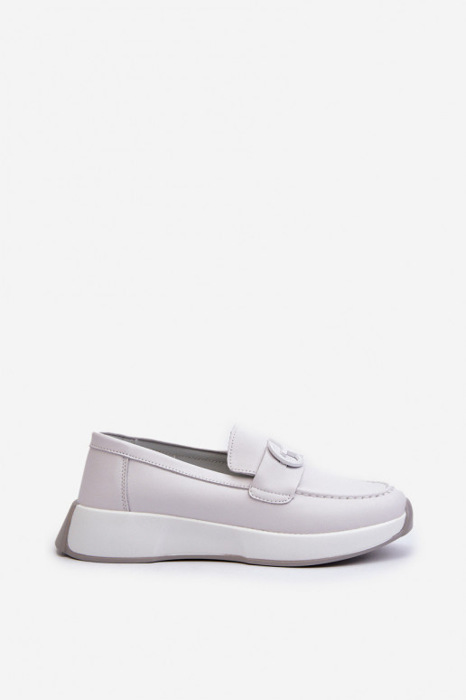 Light Grey Women's Platform Leather...