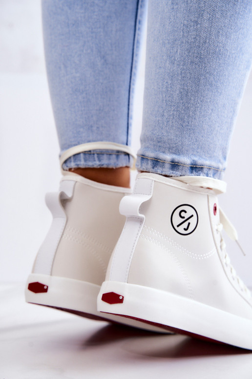 Women's High Sneakers Cross Jeans White