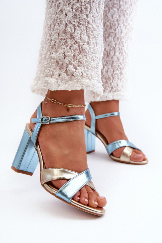Eco Leather Sandals with Block Heel...