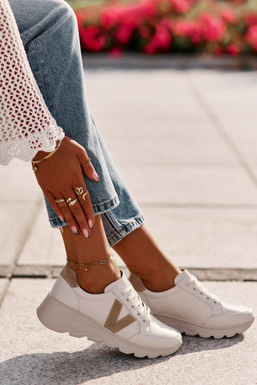 Ladies Leather Sports Shoes Vinceza...