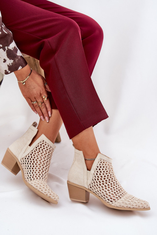 Ladies Cutout Ankle Boots With...