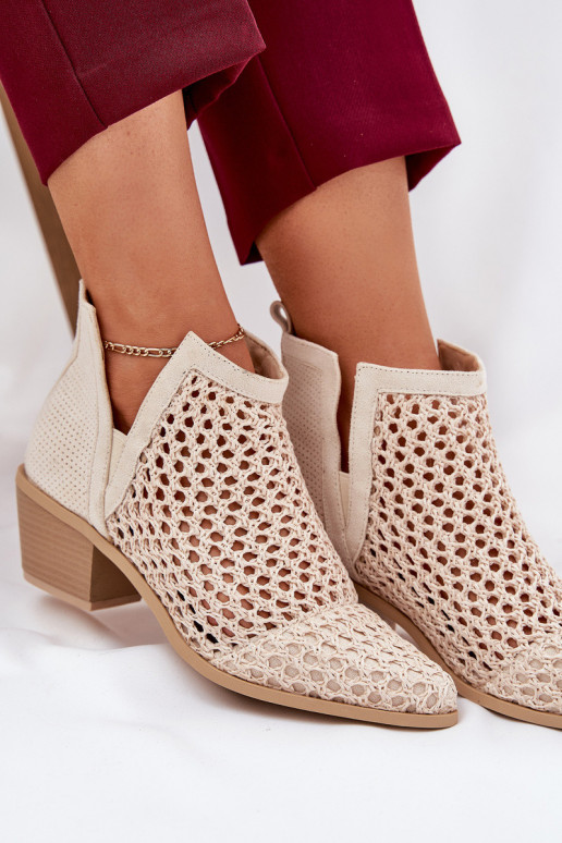 Ladies Cutout Ankle Boots With...