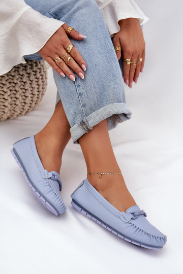 Flat Leather Moccasins With...