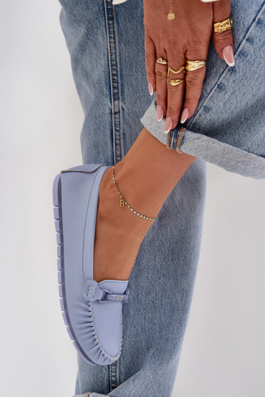 Flat Leather Moccasins With...