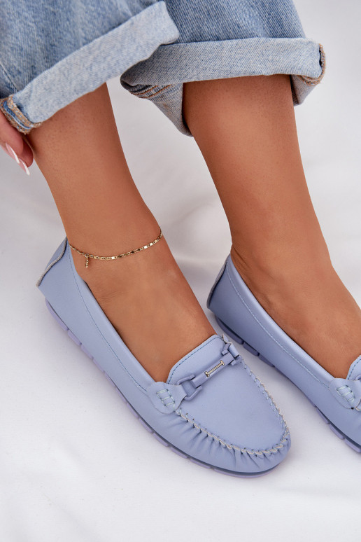 Flat Leather Moccasins With...
