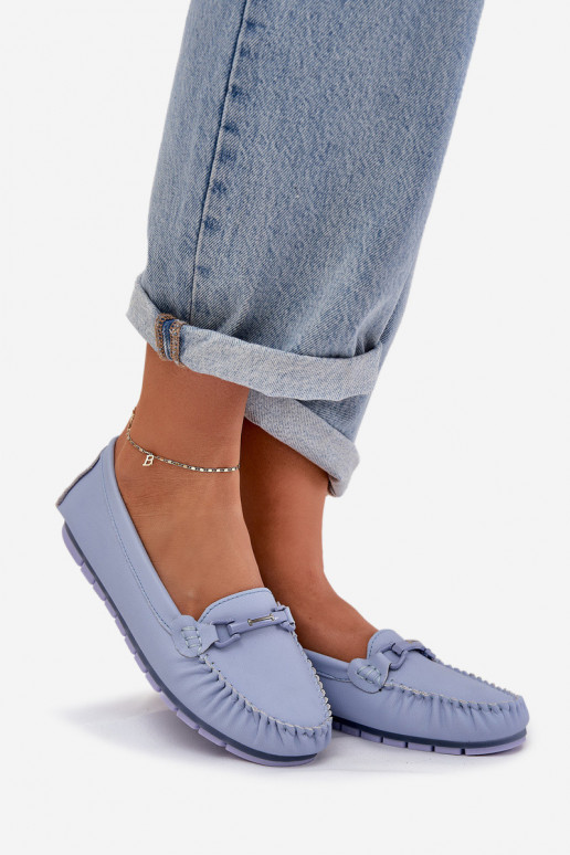 Flat Leather Moccasins With...