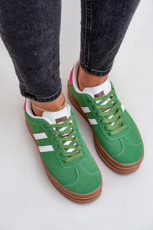 Ladies Sneakers On Platform Green Egelia
