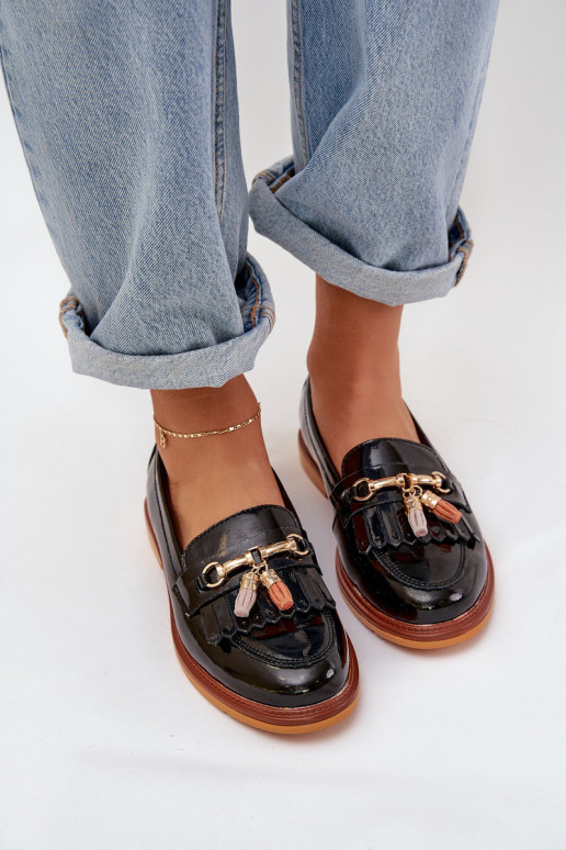 Lacquered Leather Elegant Loafers On...