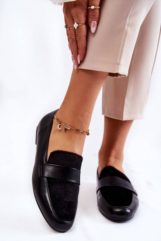 Women's Leather Loafers La.Fi Black