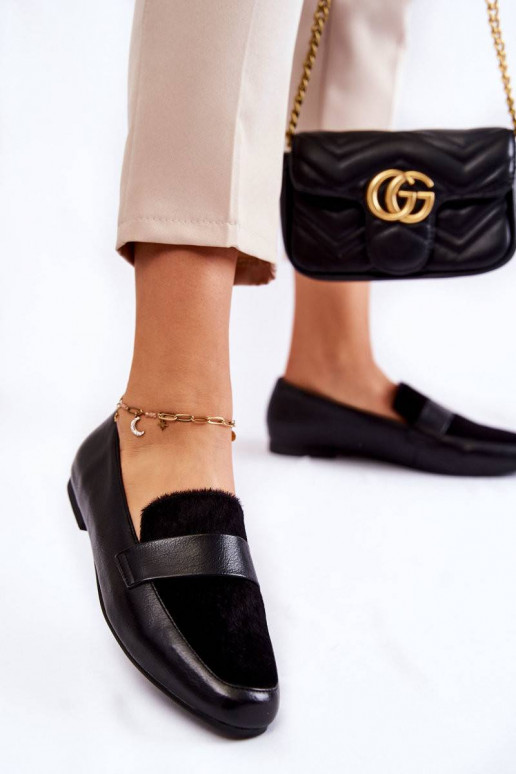 Women's Leather Loafers La.Fi Black