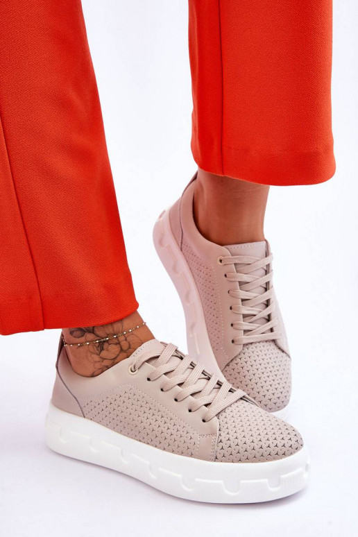 Leather Sports Shoes On A Chunky...