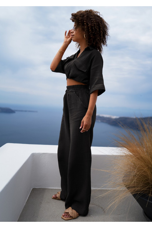 Thera - Black muslin pants Thera - Black muslin pants