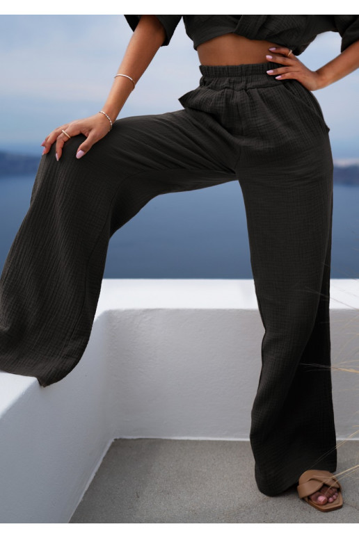 Thera - Black muslin pants Thera - Black muslin pants