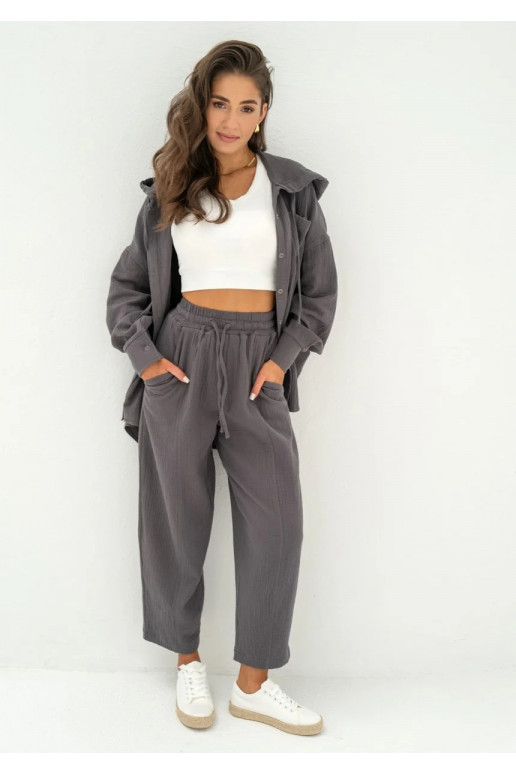 Bloow - Graphite muslin jogger pants Bloow - Graphite muslin jogger pants