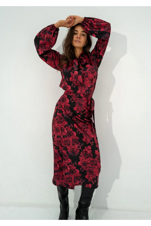 Kinsley - Claret midi wrap dress Kinsley - Claret midi wrap dress