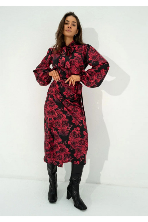 Kinsley - Claret midi wrap dress Kinsley - Claret midi wrap dress