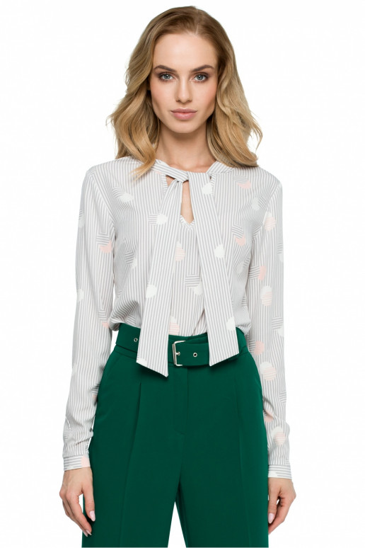 Dryžuota palaidinė V formos iškirpte...