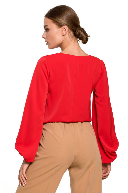 Puošni palaidinė raudonos spalvos