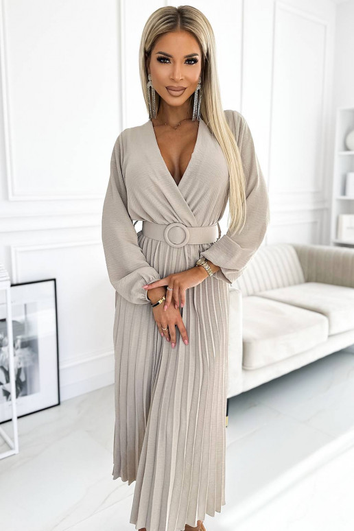 Suknelė smėlio spalvos su dirželiu...