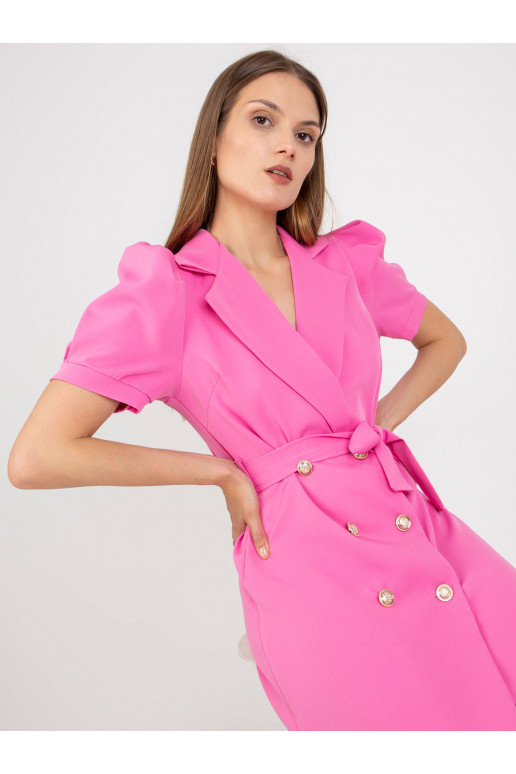 Kokteilinė suknelė su diržu rožinės...