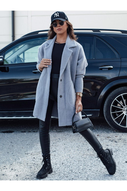 Moteriškas alpakos paltas tamsiai pilkas