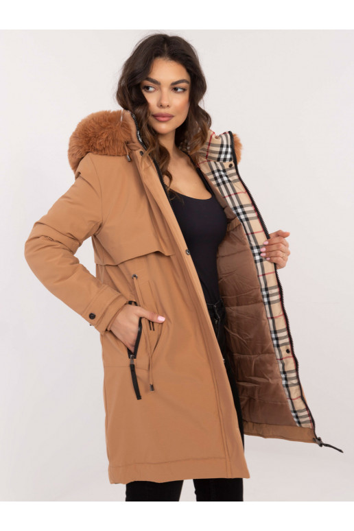 Striukė su gobtuvu rudos spalvos