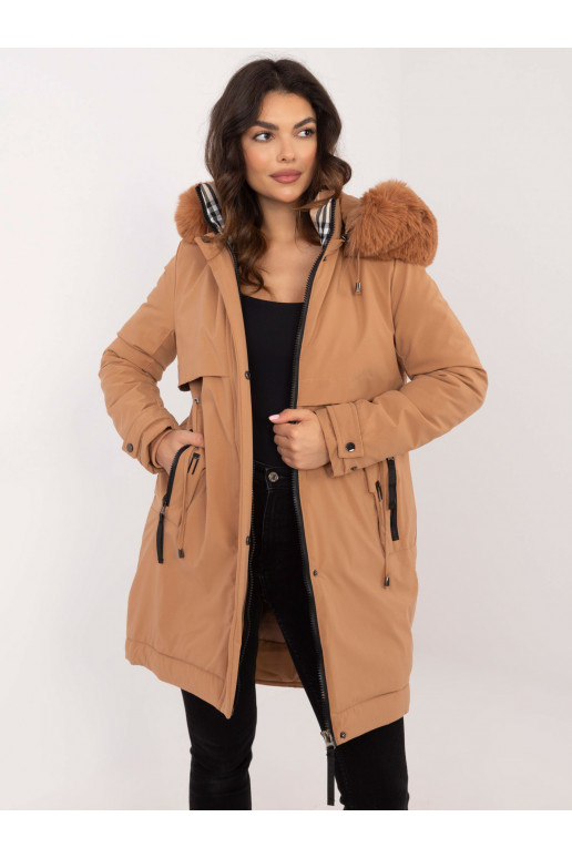 Striukė su gobtuvu rudos spalvos