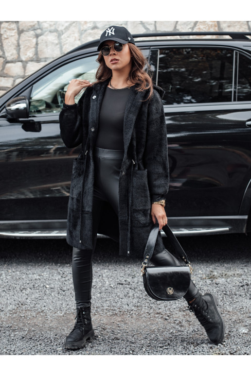 Moteriškas ilgas paltas su gobtuvu...