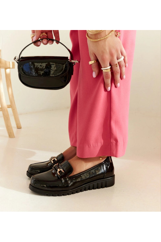 Black patent leather shoes with...
