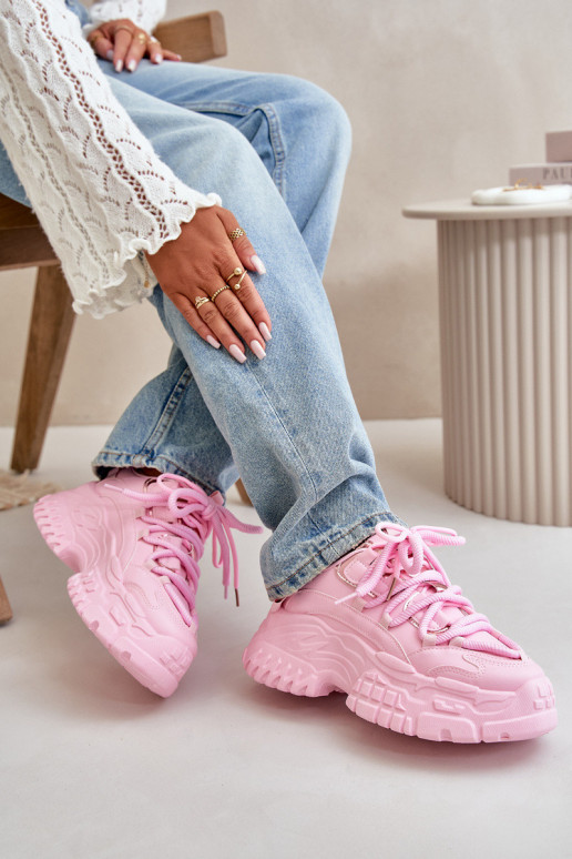 Women's Sneakers on Chunky Sole Pink...