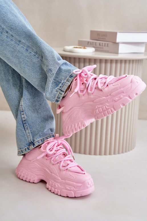 Women's Sneakers on Chunky Sole Pink...