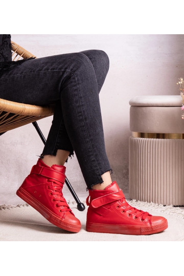 Red high-top sneakers made... 2