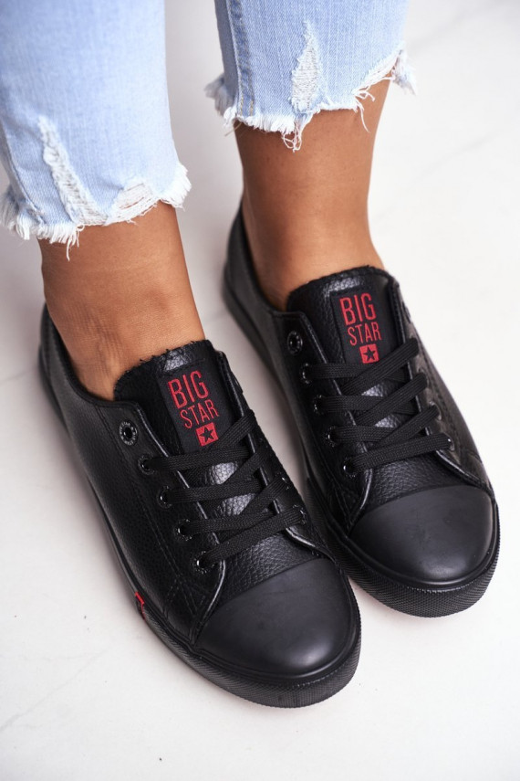 Women's Leather Sneakers Big Star GG274007 Black