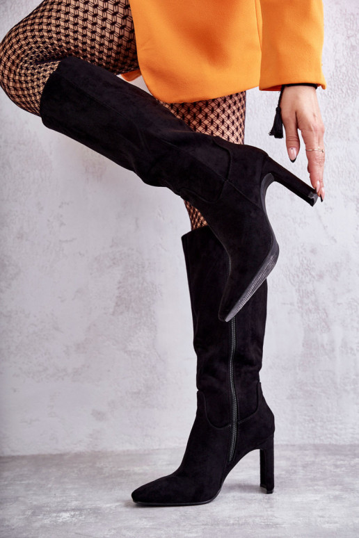 Women's Knee-High Boots Eco-Suede Black Truly Love