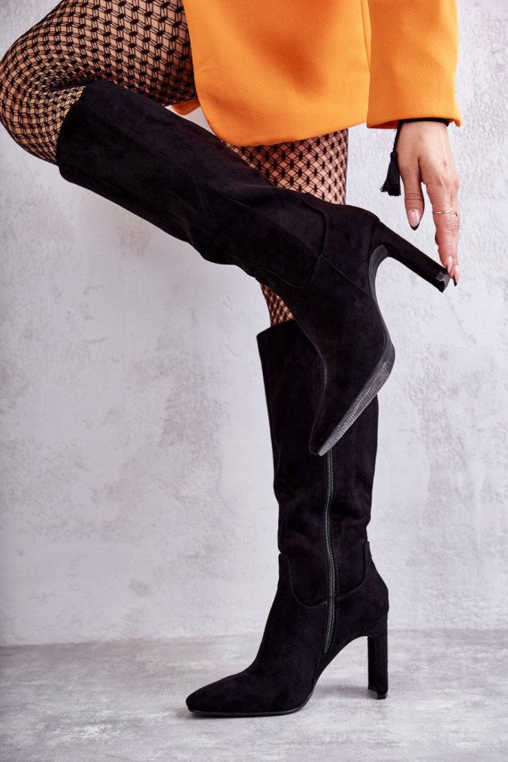 Women's Knee-High Boots Eco-Suede Black Truly Love