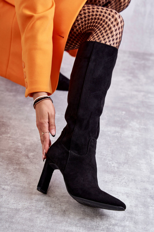 Women's Knee-High Boots Eco-Suede Black Truly Love